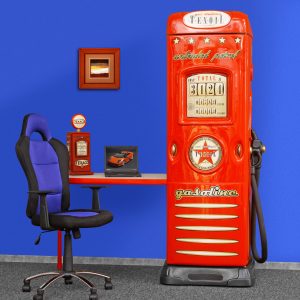 Kleiderschrank Zapfsäule mit Arbeitstisch “Gasoline”